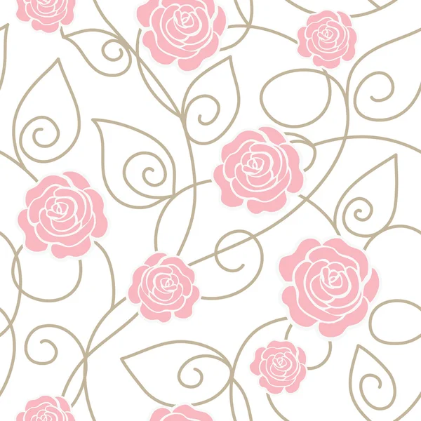 Sömlös blommönster med rosor — Stock vektor