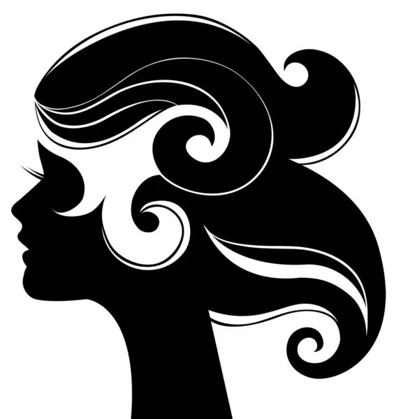 Beautiful woman silhouette — Stock Vector