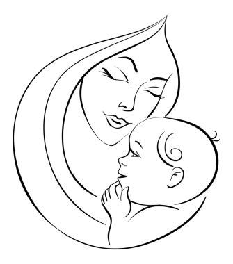 Mother and baby clipart