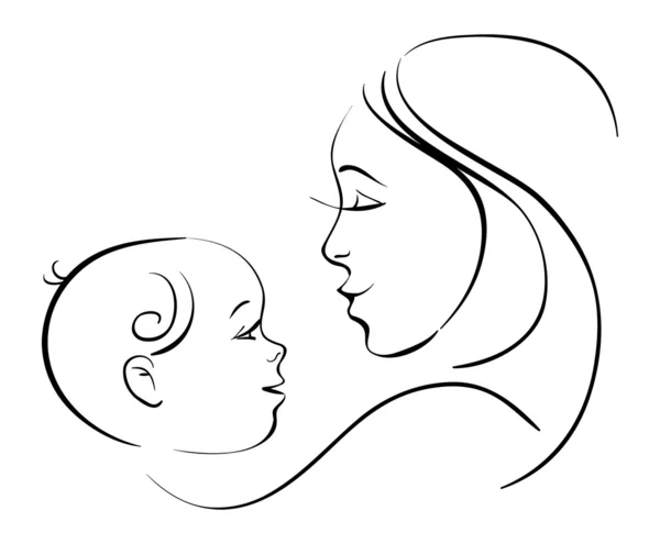 Mor och barn — Stock vektor