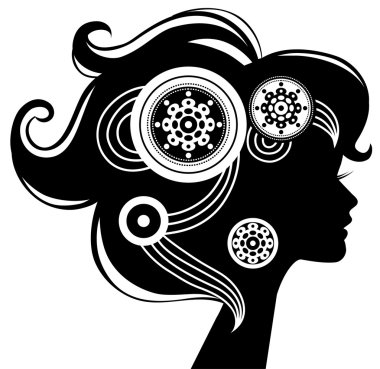 Beautiful woman silhouette clipart