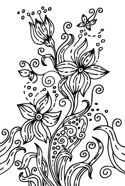 Ilustração floral desenhada à mão — Vetor de Stock