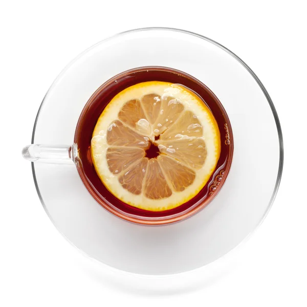 Tasse de thé avec tranche de citron — Photo