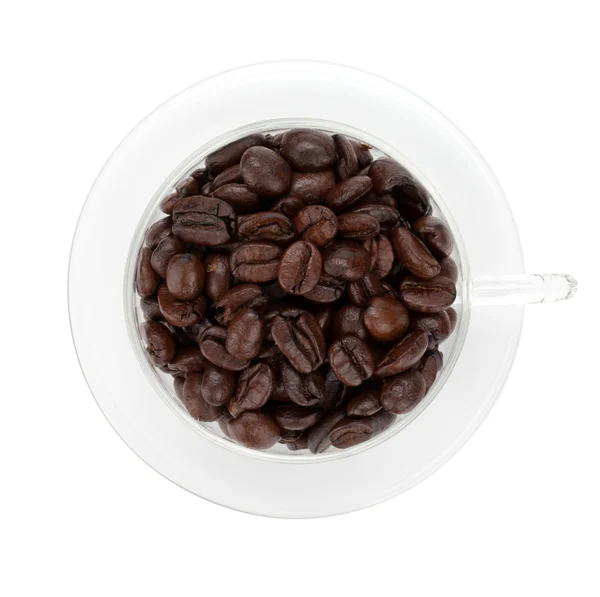 ガラスのカップのコーヒー豆 — ストック写真