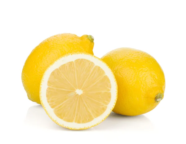 Dva a půl zralých citronů Stock Snímky