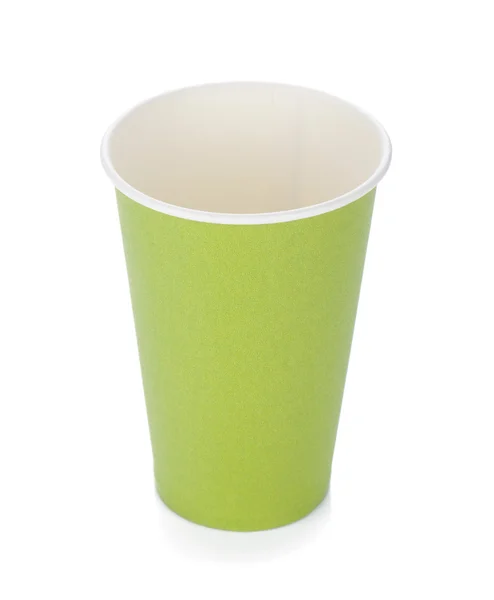 Kaffeetasse aus grünem Papier — Stockfoto