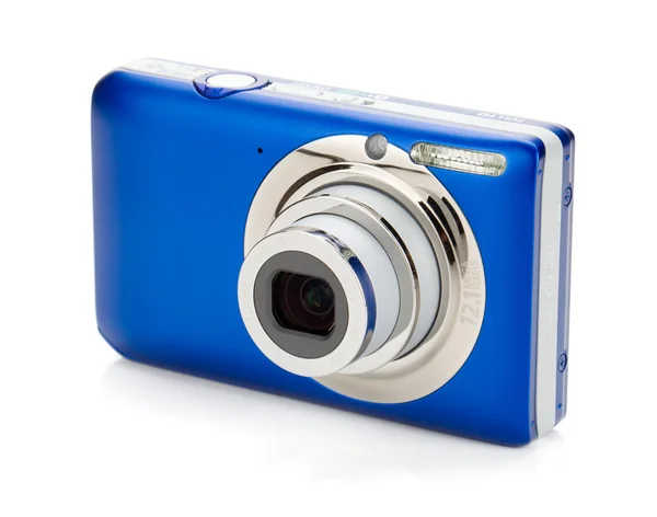 Câmera compacta azul — Fotografia de Stock
