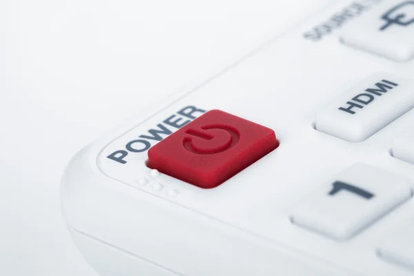 Remote control closeup. Focus on POWER button — Stock Photo, Image