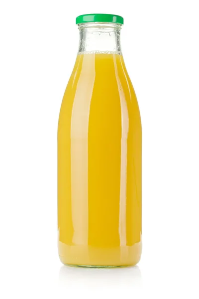 玻璃瓶，菠萝汁 — 图库照片