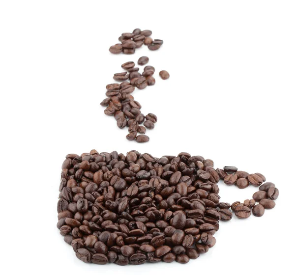 豆から作られたコーヒー カップ — ストック写真