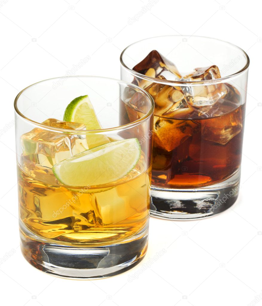 Whiskey and cola cocktails