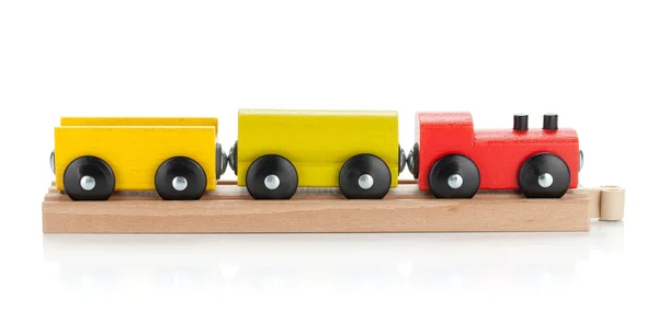 Деревянный игрушечный поезд — стоковое фото