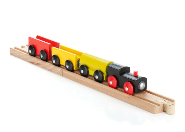 Dřevěné hračky barevné vlak — Stock fotografie