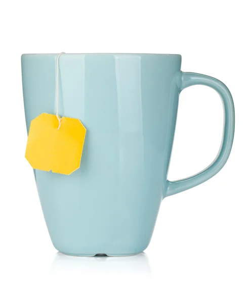 Filiżanka herbaty z herbata w torebce — Zdjęcie stockowe
