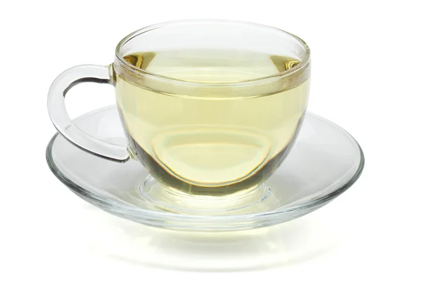 Tè verde in tazza di vetro — Foto Stock