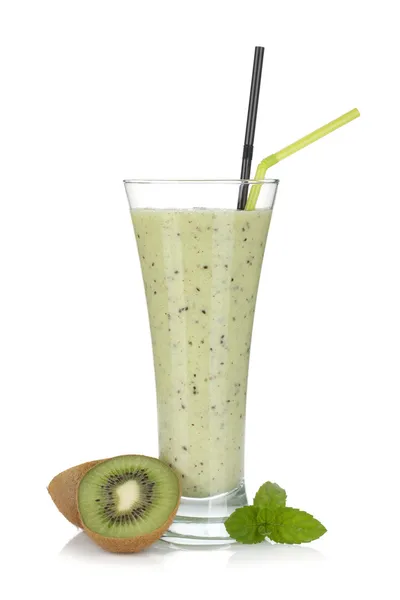 Kiwi milk smoothie with mint — Stock Photo, Image