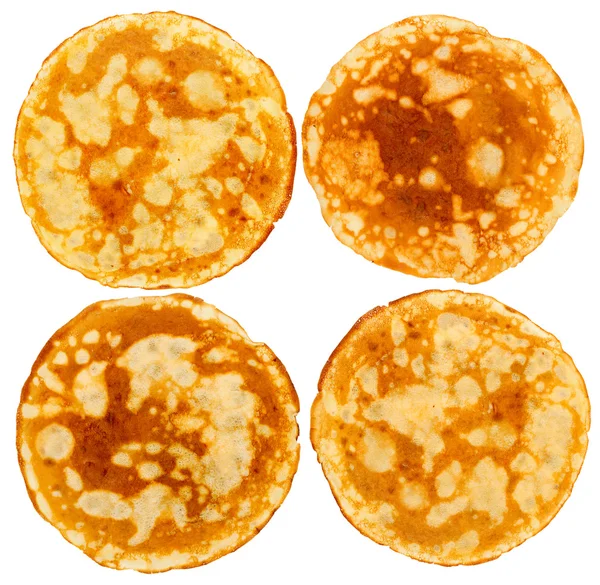 Four pancakes isolated on white background — Stock Photo, Image