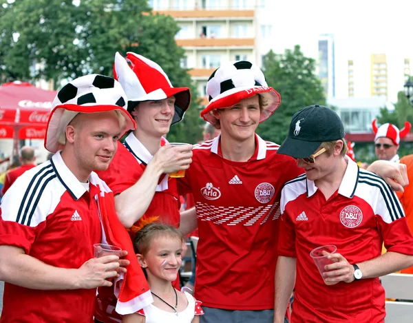 デンマークのフットボールのファン — ストック写真