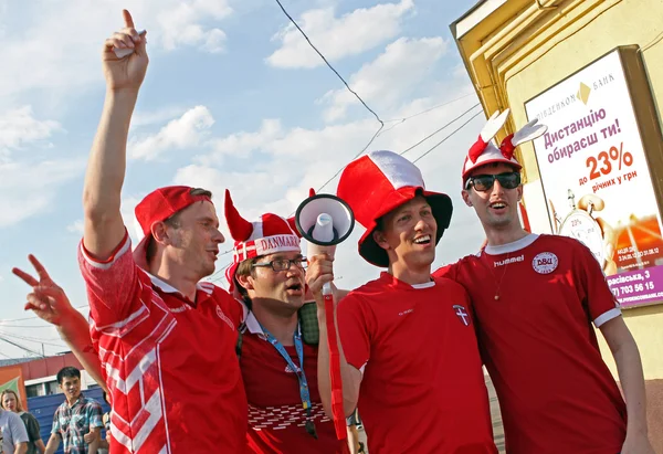 Dinamarca aficionados al fútbol — Foto de Stock