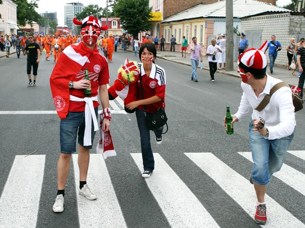 stock image Denmark football fans