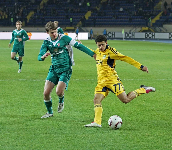 FC Metalist Kharkiv vs FC Obolon Kiev partido de fútbol — Foto de Stock