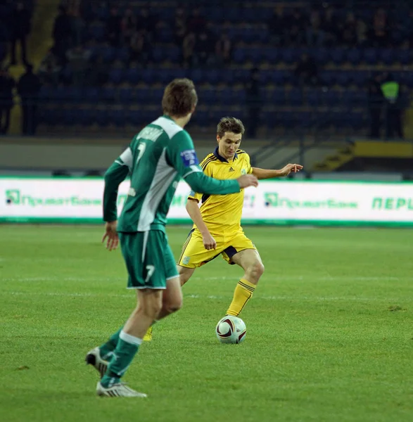 FC metalist Charkov vs fc obolon Kiev voetbalwedstrijd — Stockfoto