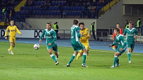 FK Metaliszt Harkiv vs FK Obolony Kijiv labdarúgó mérkőzés — Stock Fotó