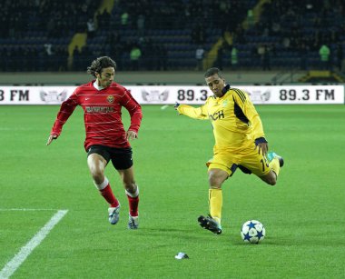 Metalist Kharkiv vs Metalurh Zaporizhya soccer match clipart