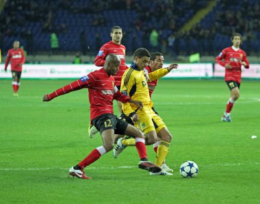 Metalist Kharkiv vs Metalurh Zaporizhya soccer match clipart