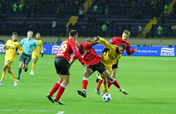 Μέταλιστ Χάρκοβο vs metalurh zaporizhya ποδοσφαιρικού αγώνα — Φωτογραφία Αρχείου