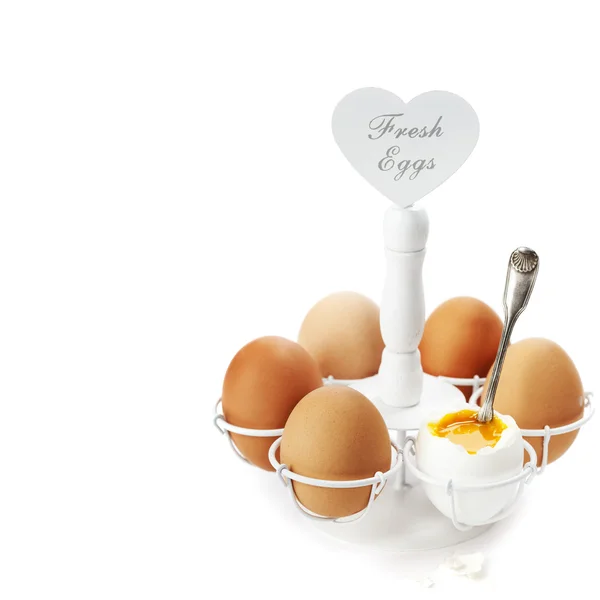 Kahverengi yumuşak haşlanmış yumurta — Stok fotoğraf