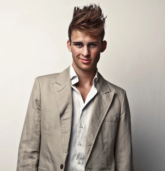 Elegant young handsome man. Studio fashion portrait. Stock Image