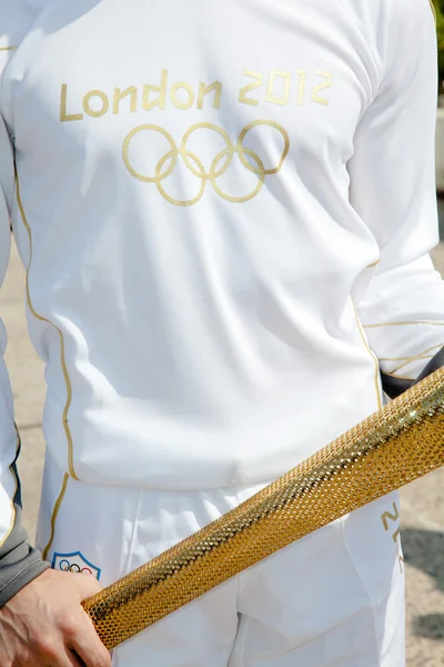 Салоники приветствуют Олимпийский факел — стоковое фото