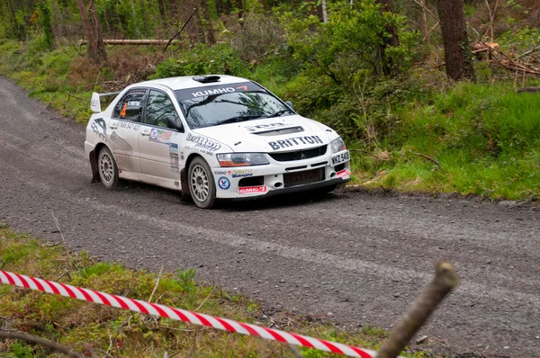 C. Britton driving Subaru Impreza — Stock Photo, Image