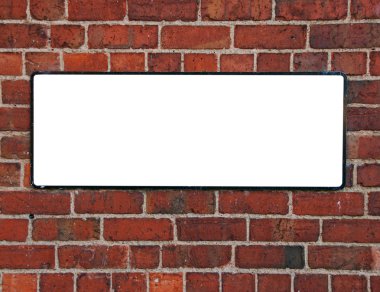 Sign on a brick wall clipart