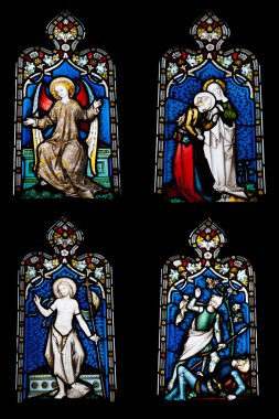 Religious stained glass windows clipart
