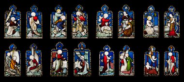 Religious stained glass windows clipart