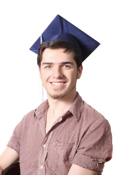 High school graduate glimlachen — Stockfoto