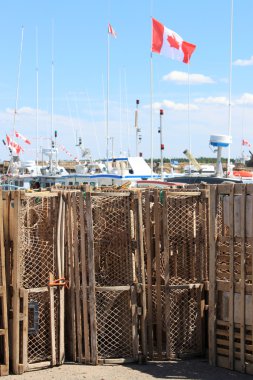 Lobster traps in P.E.I. clipart