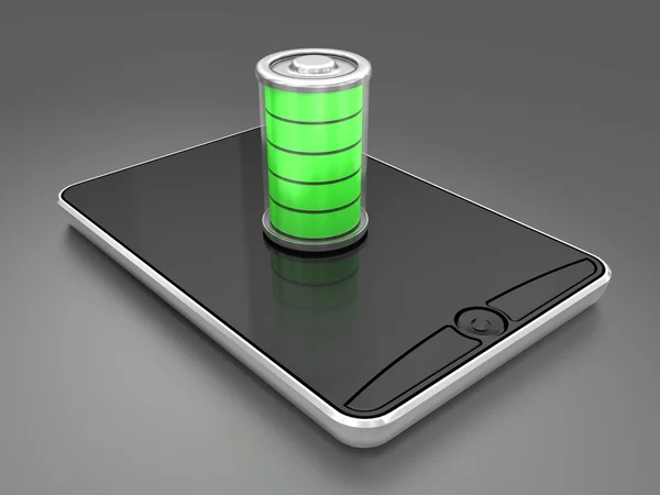 Batteriladdning i telefon — Stockfoto