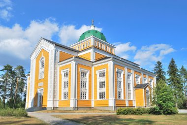 Finland. Wooden church in Kerimaki clipart