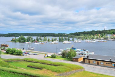 Top-viewof Lappeenranta harbor. Finland clipart