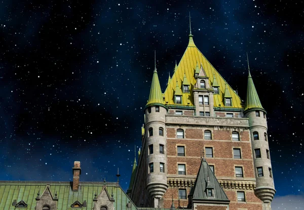 查看旧城堡和魁北克 frontenac，魁北克，加拿大 — 图库照片