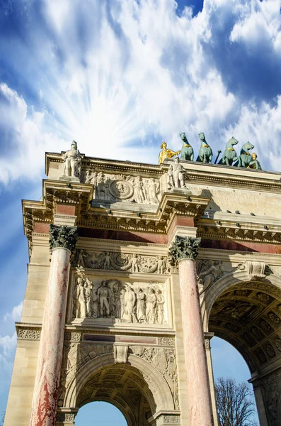 Arc de triomphe du carrousel v Paříži, podrobné zobrazení — Stock fotografie