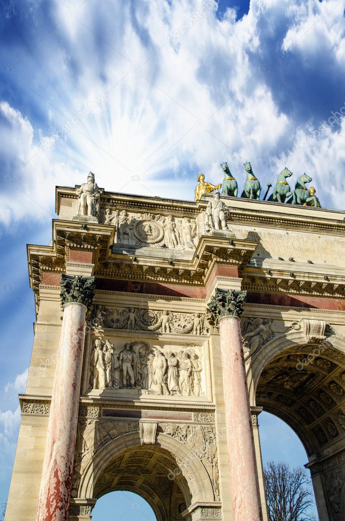 Arc de Triomphe du Carrousel in Paris, Detail view