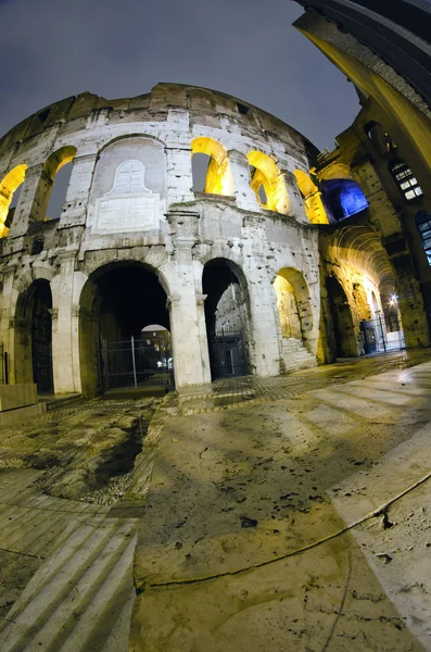 Lights of Colosseum at Night Royalty Free Stock Images