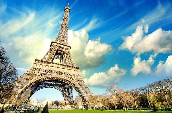 stock image Eiffel Tower glory on a cold and sunny Winter day in Paris