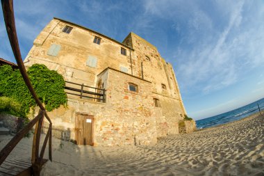 Torre Mozza, ancient Tower on a Tuscan Beach clipart