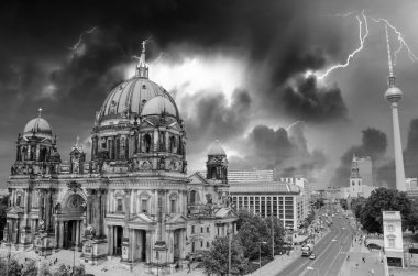 Aerial view of Central Berlin from the top of Berliner Dom clipart