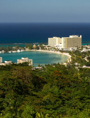 Caribbean Sea and Vegetation, view from the Hill top clipart